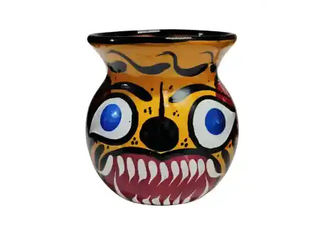 Blue eyes tiger clay jug