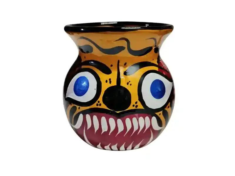 Blue eyes tiger clay jug