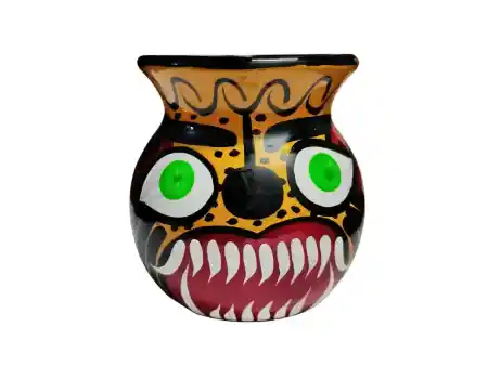 Green eyes tiger clay jug